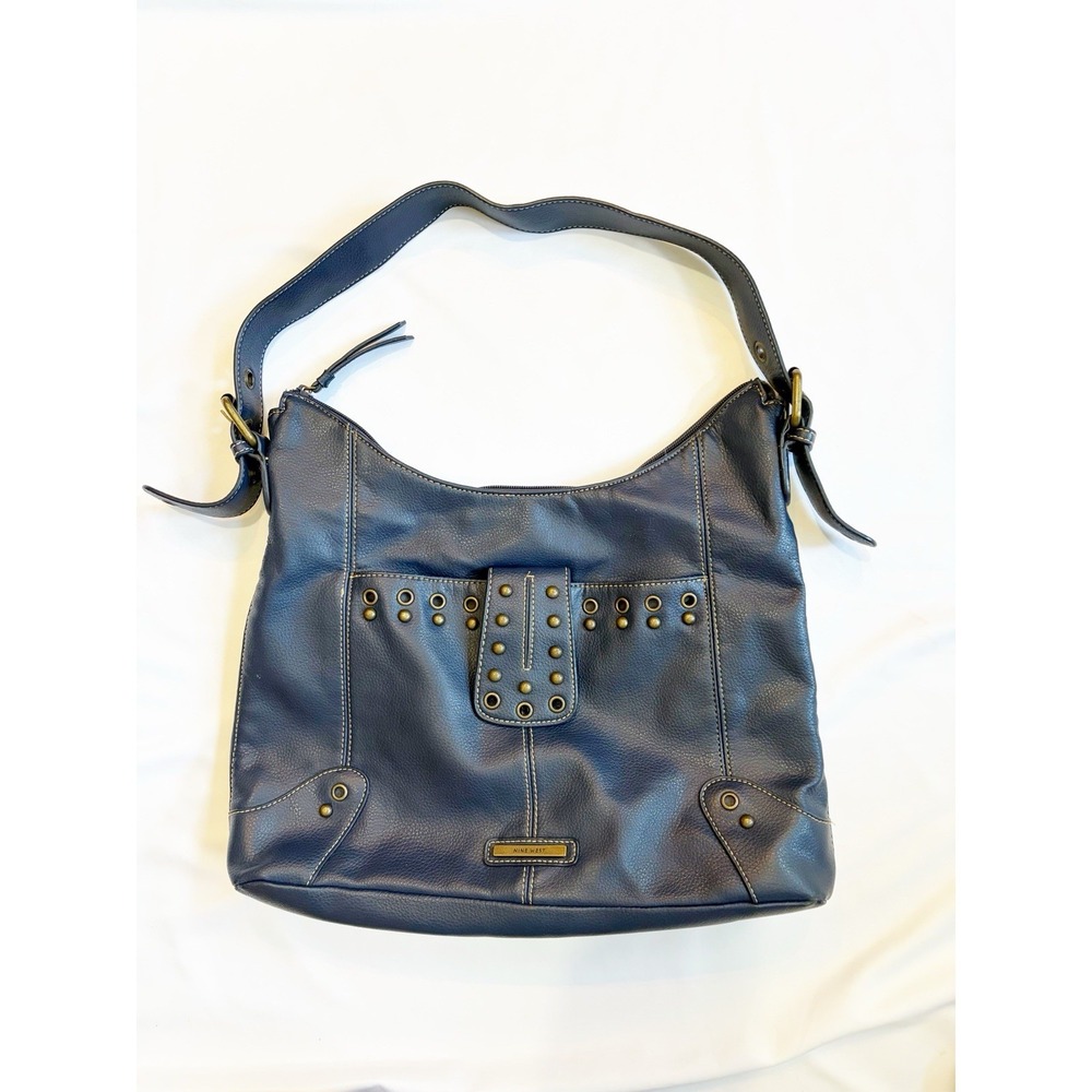 Vintage 90's Faux Leather Blue Hobo Bag